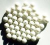 25 8mm Round Opaque Matte White Glass Beads